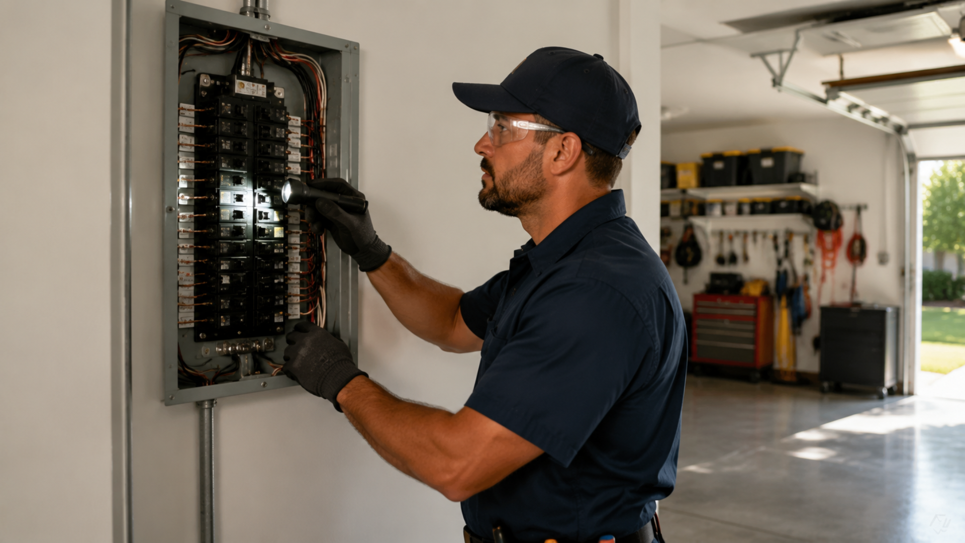 residential electrical inspection during home energy audit
