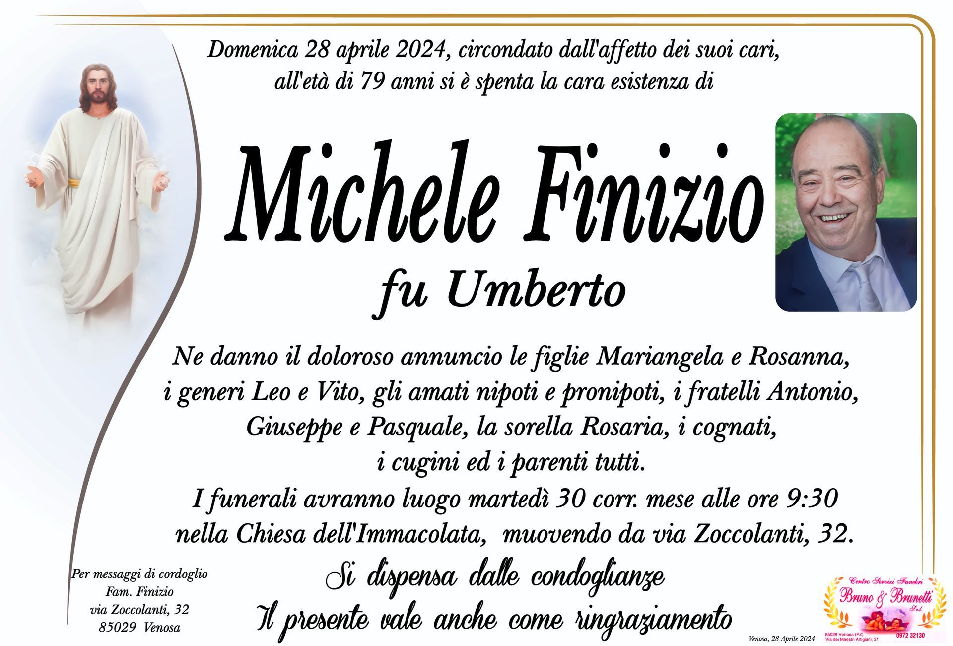necrologio Michele Finizio