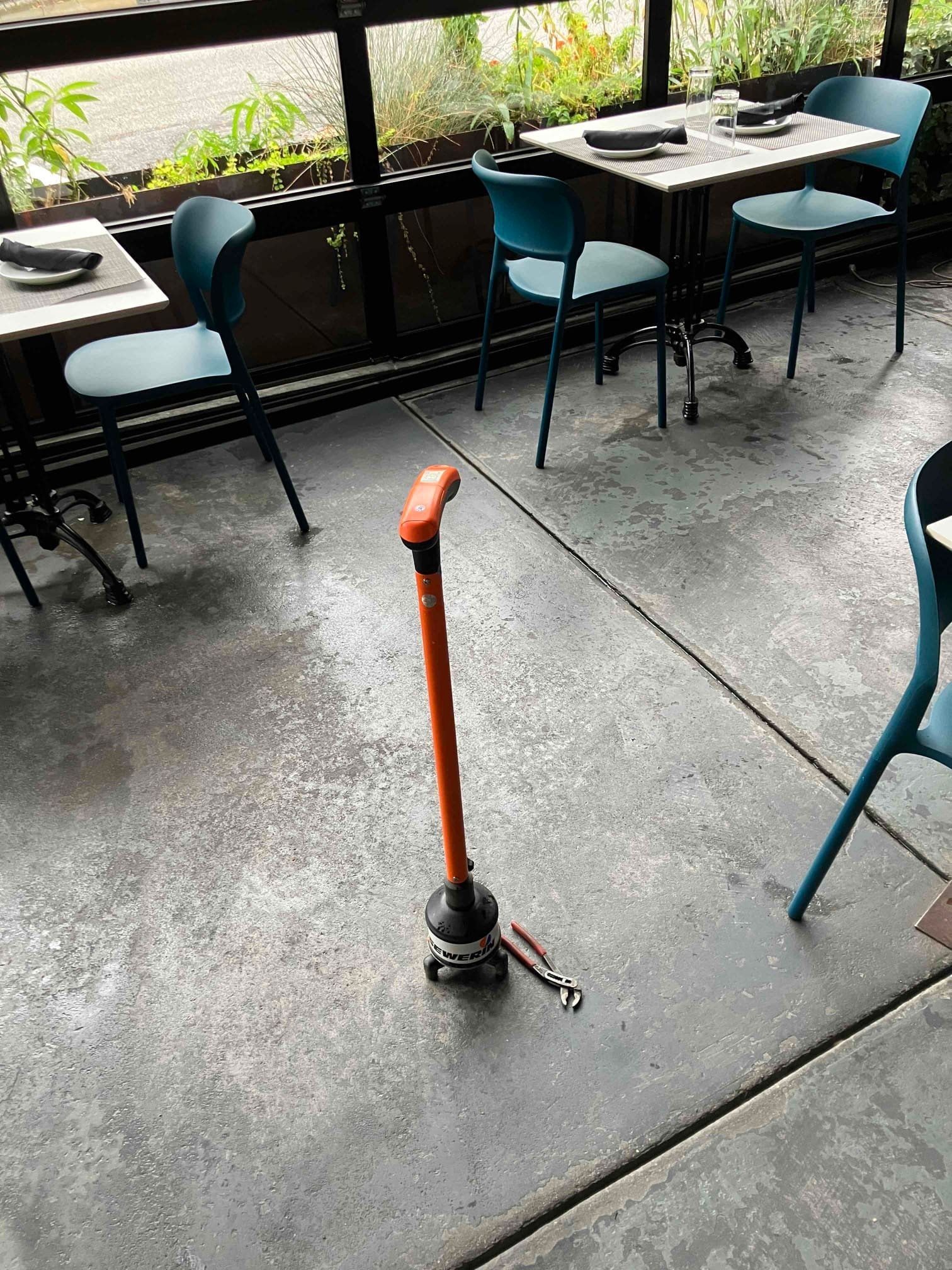 inside Fritti water line job