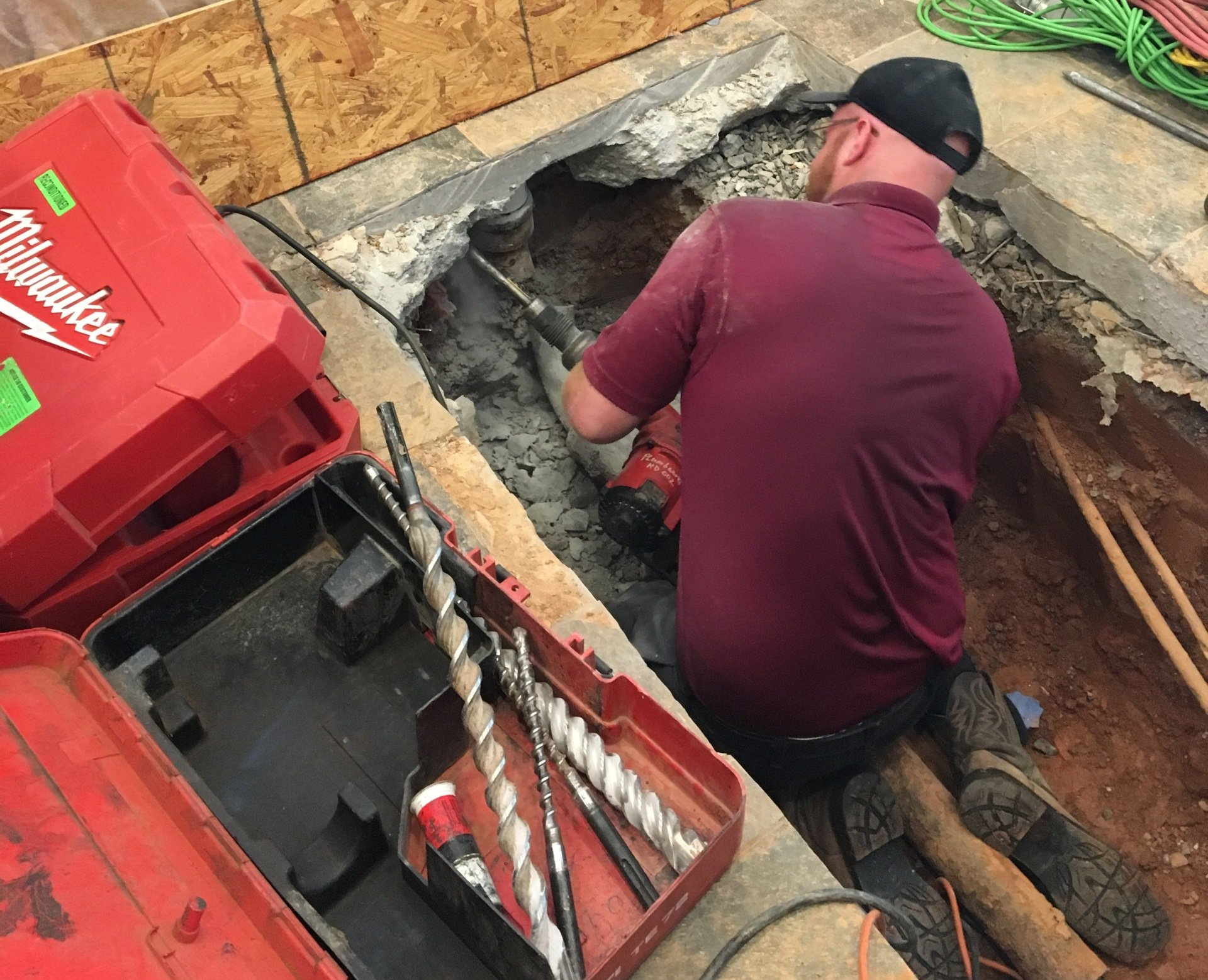 Fixing a broken sewer line