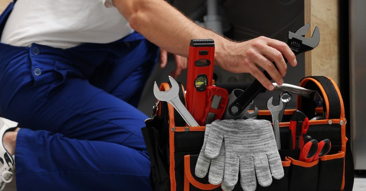 Handyman and toolbox