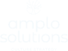 The logo for amplo solutions is a white logo with a tree in the middle.