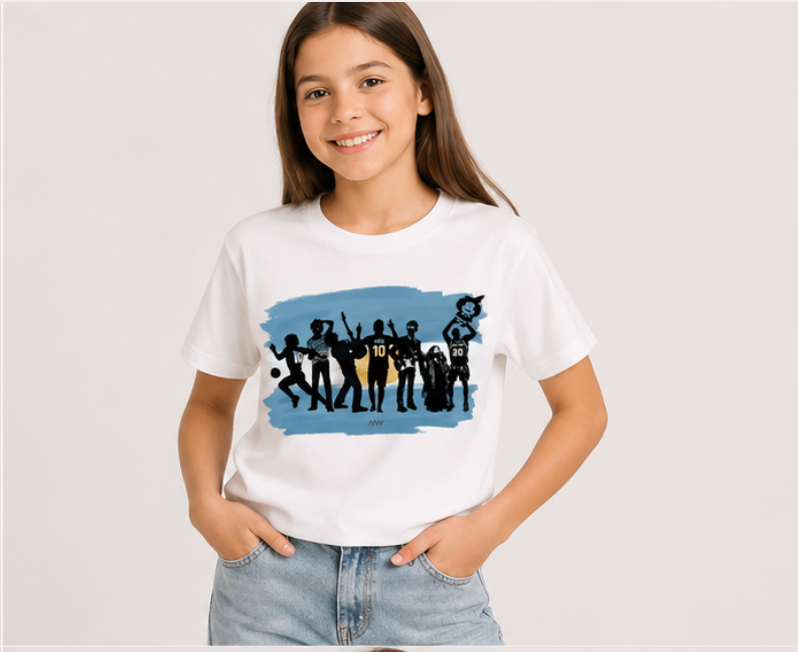IDOLOS ARGENTINOS BASICA NIÑOS UNISEX - BLANCO