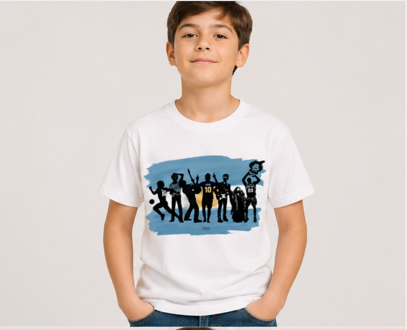IDOLOS ARGENTINOS BASICA NIÑOS UNISEX - BLANCO
