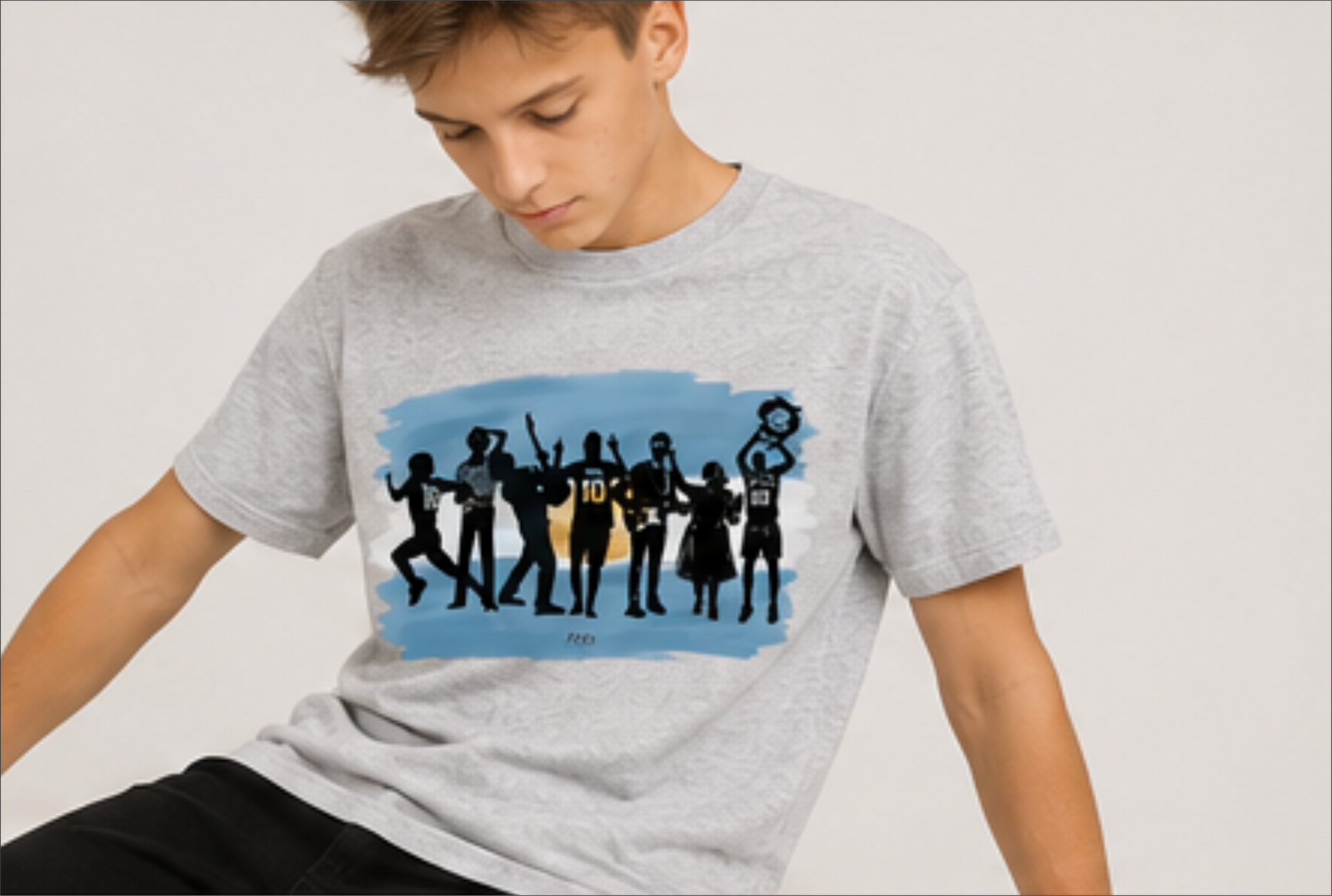 IDOLOS ARGENTINOS BASICA NIÑOS UNISEX - GRIS