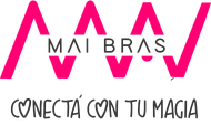 Logo para Mai Bras en rosa y negro. El texto lee 