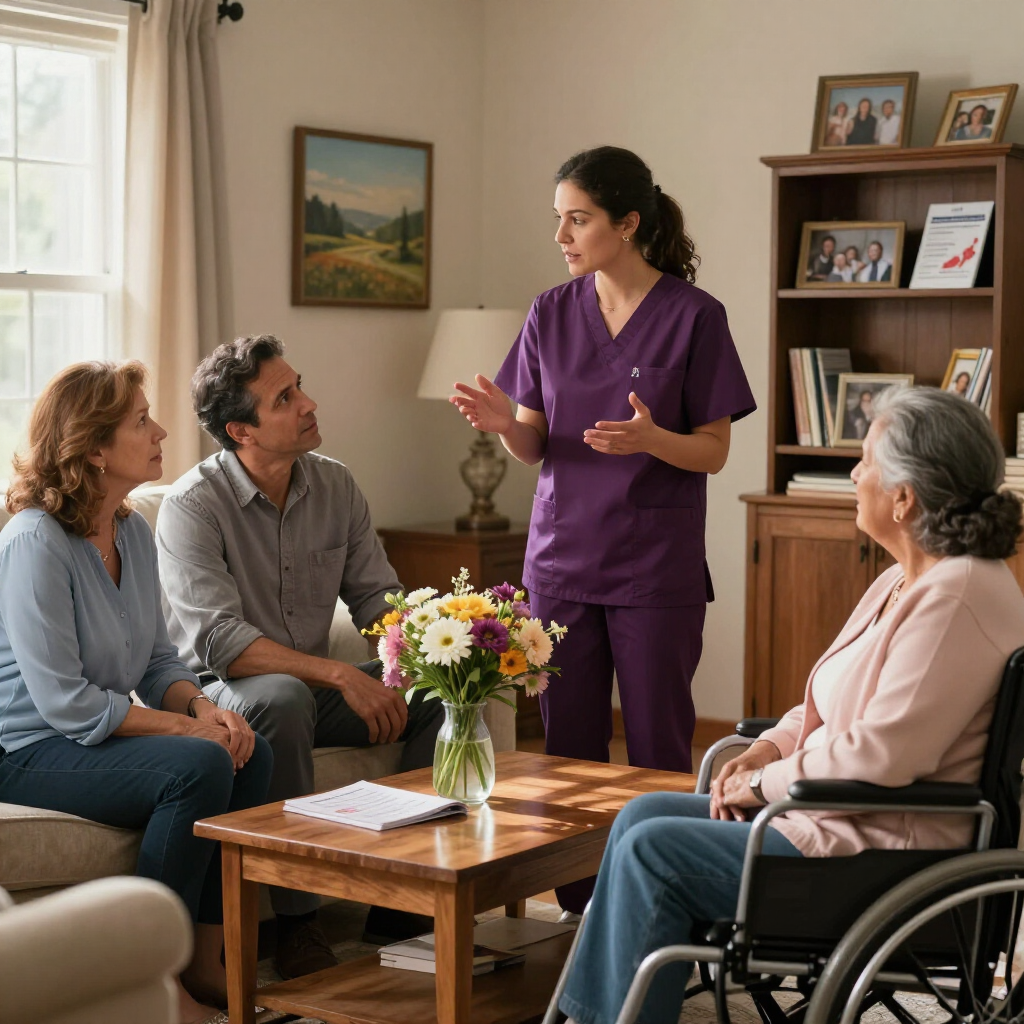 A True Amore caregiver spending time with a family member