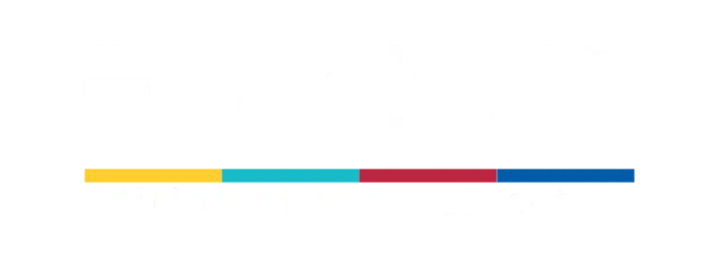 Un fond blanc avec quatre lignes colorées dessus.