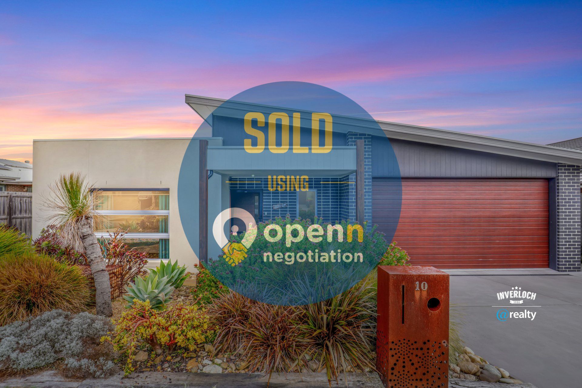 A picture of a house that has been sold by openn negotiation.