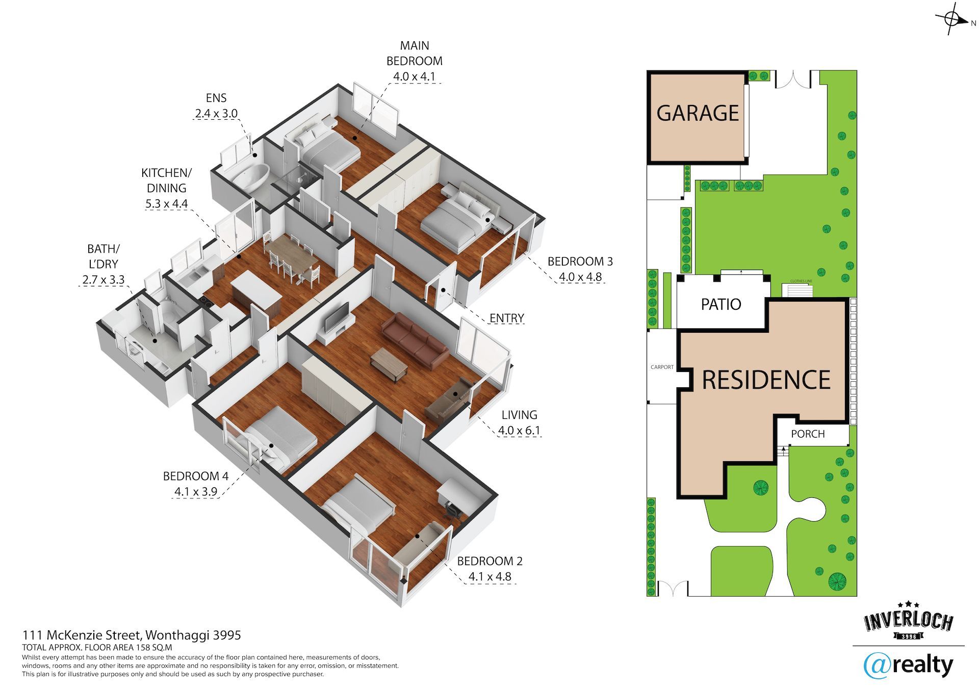 A 3d floor plan of a house with a garage and a residence.