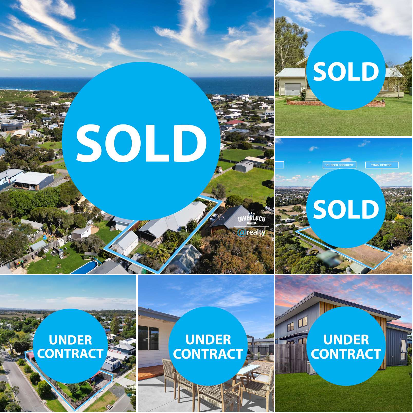A collage of pictures of houses that are sold and under contract