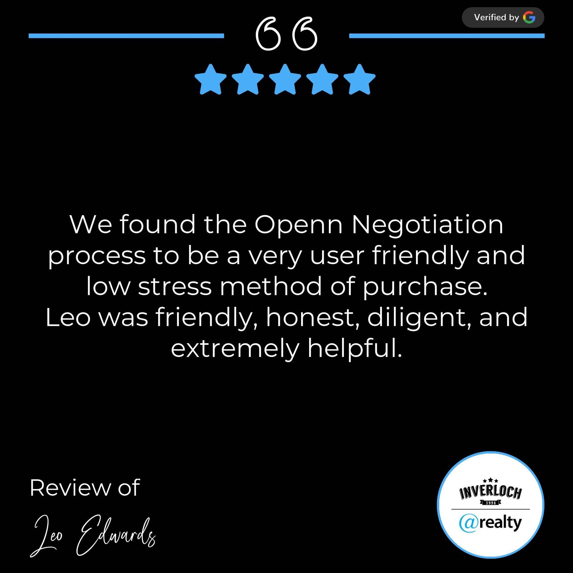 We found the openn negotiation process to be a very user friendly and low stress method of purchase.