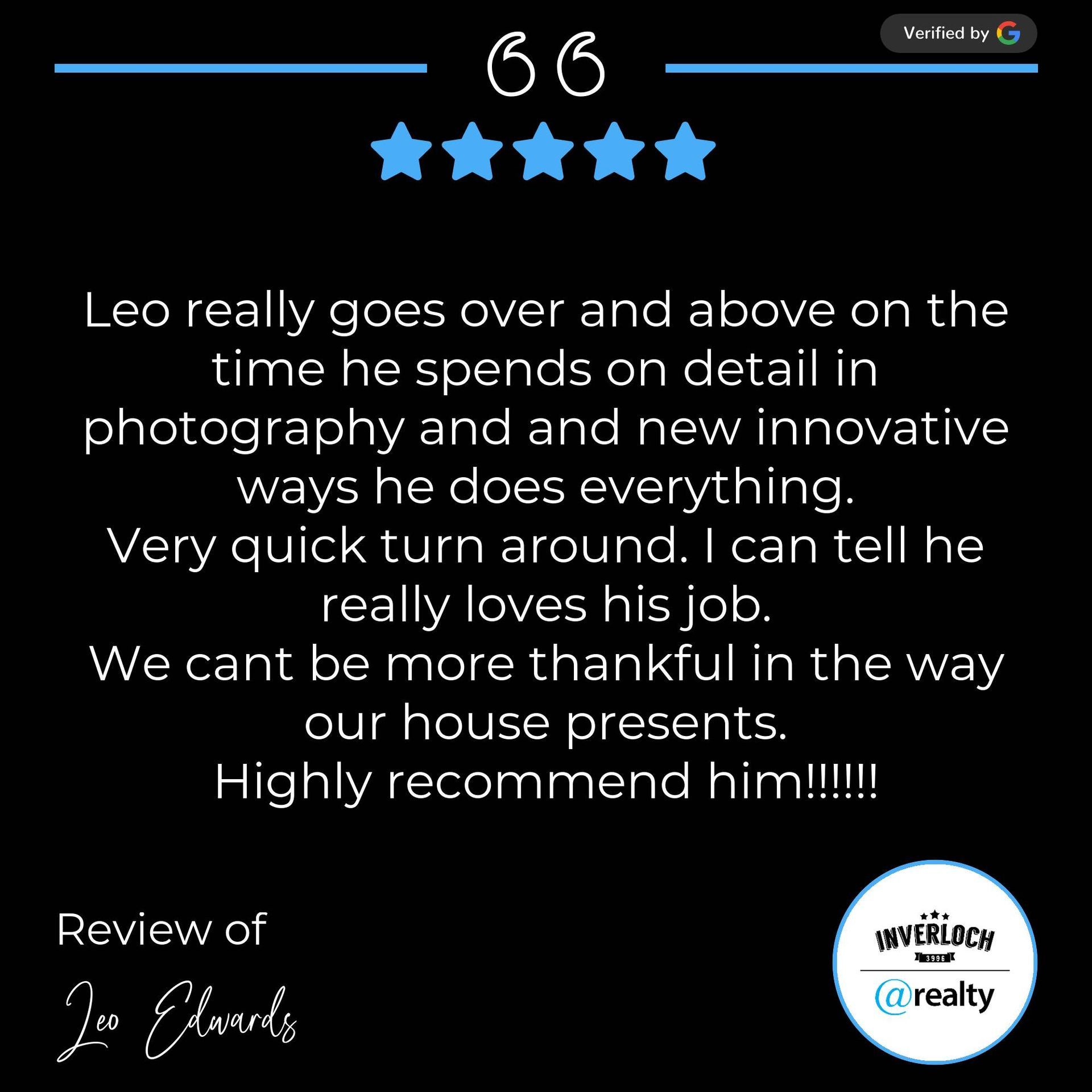 A review of leo really goes over and above on the time he spends on detail in photography and new innovative ways he does everything.