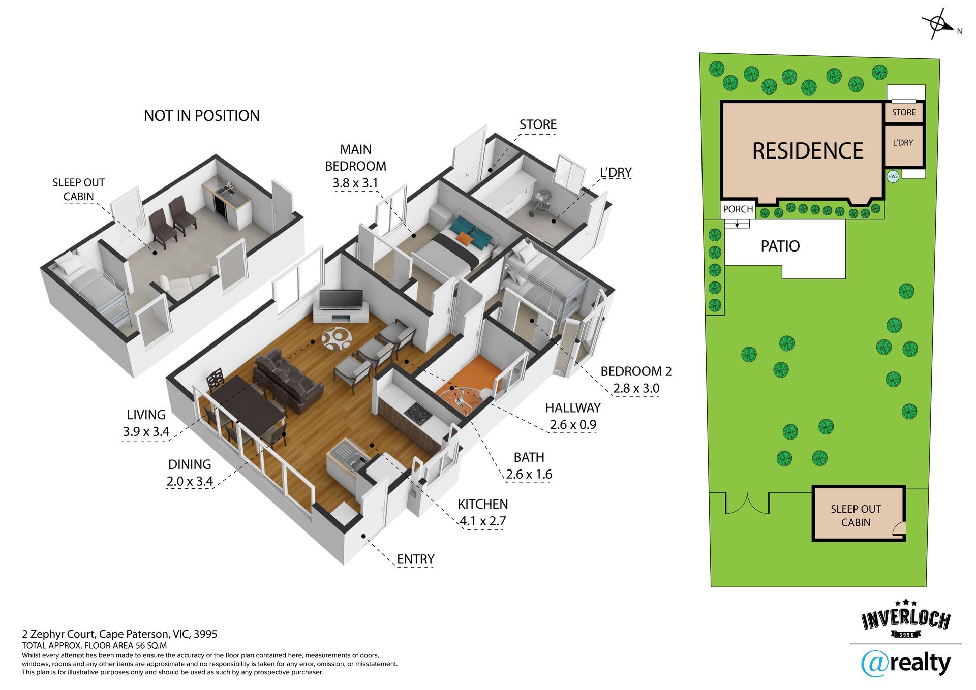 An aerial view of a house with the word residence on it