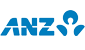 The anz logo is blue and white on a white background.
