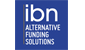 The logo for ibn alternative funding solutions is blue and white.