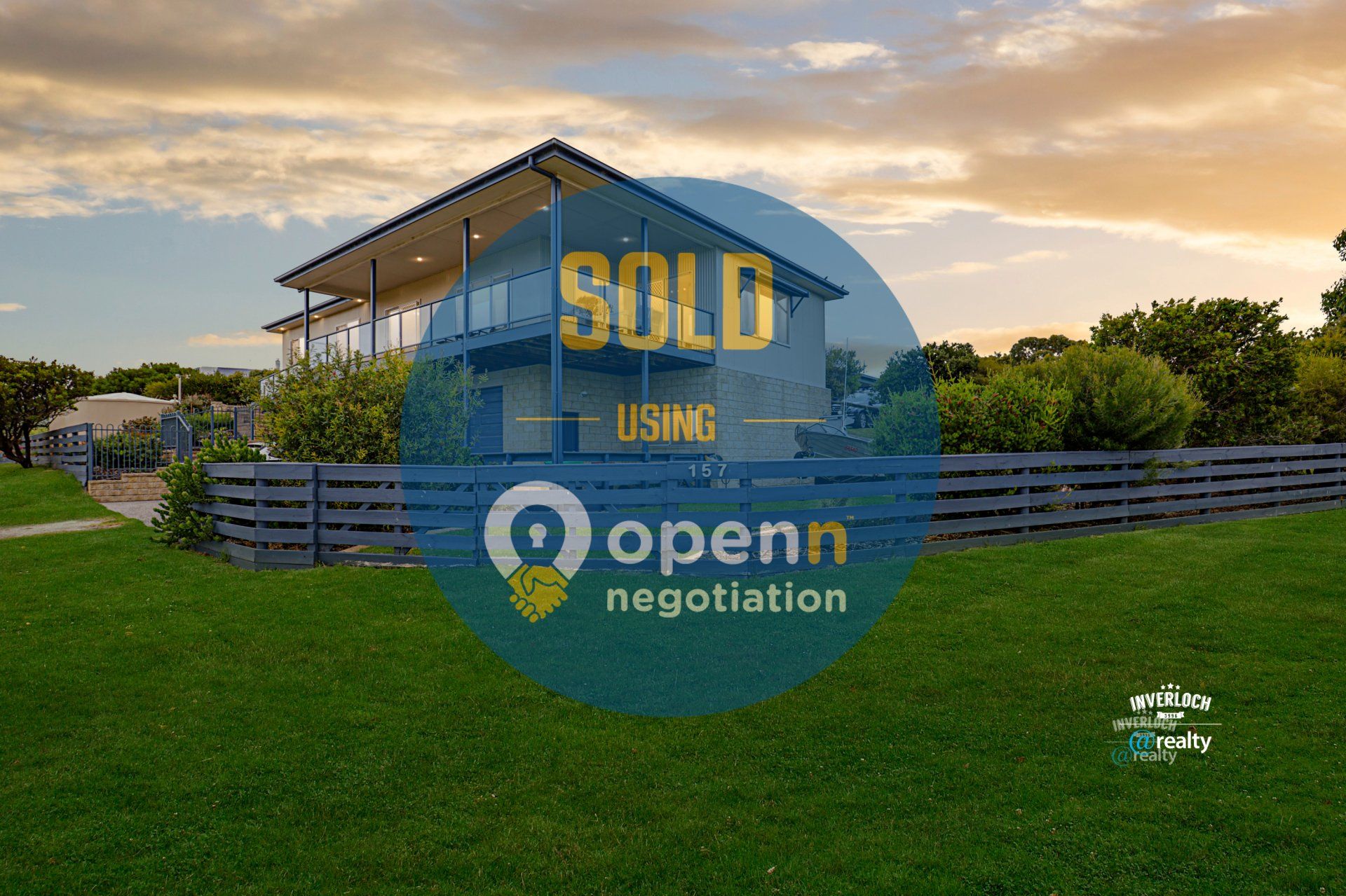 A picture of a house that has been sold by openn negotiation.