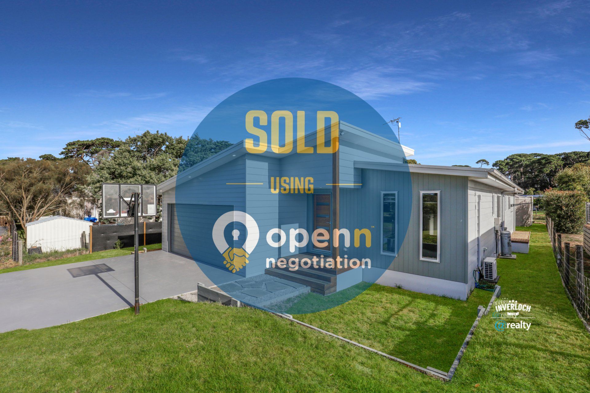 A picture of a house that has been sold.