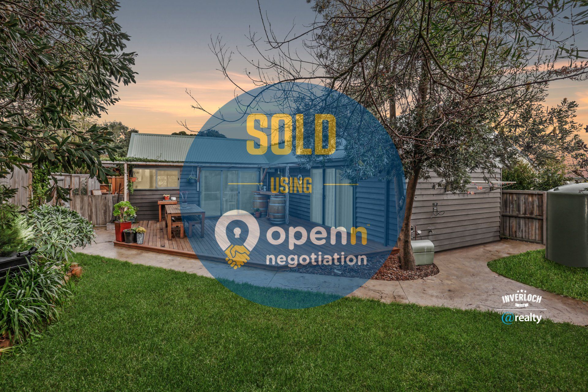 A picture of a house that has been sold by openn negotiation.