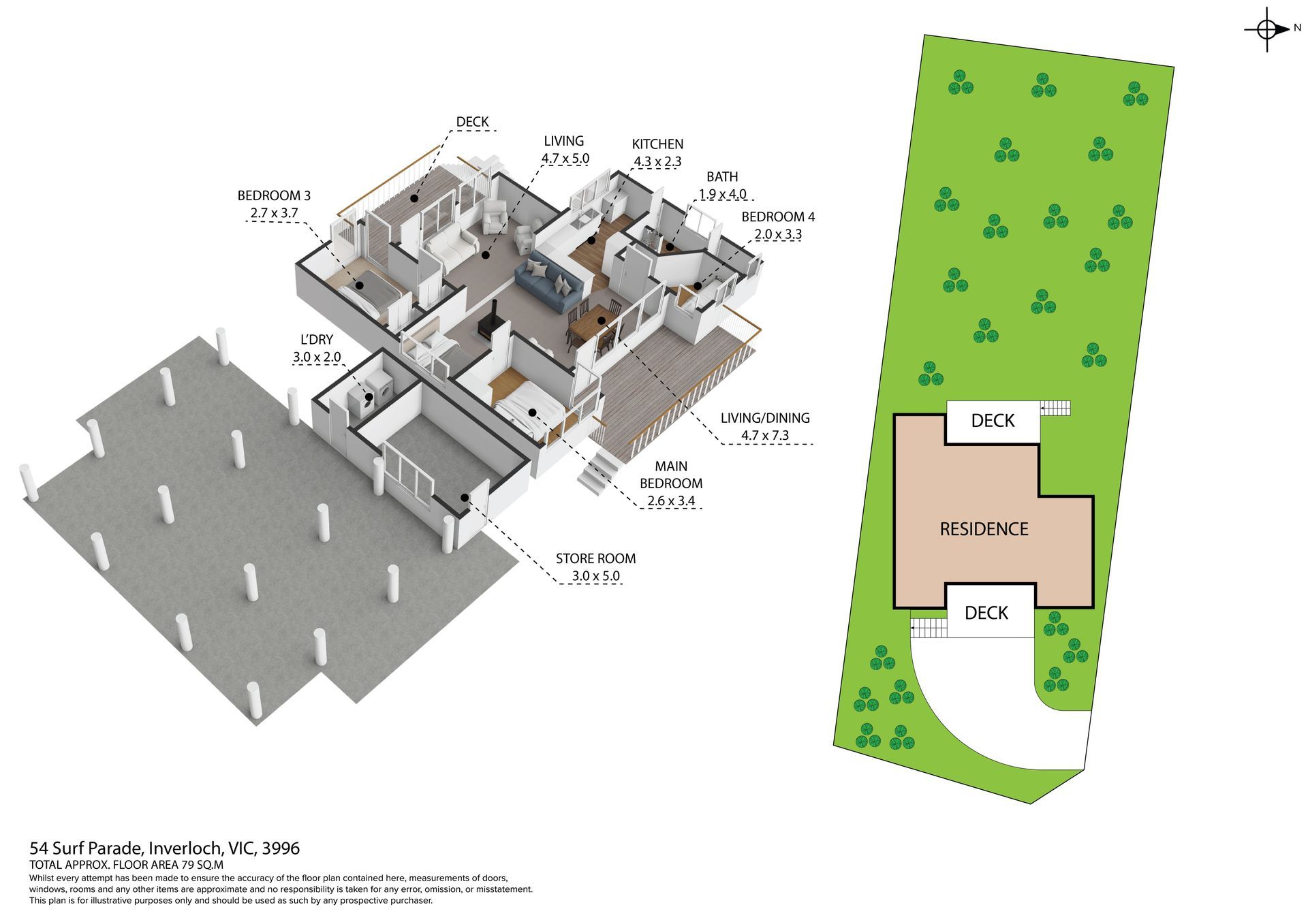 A 3d floor plan of a house with a lot of rooms
