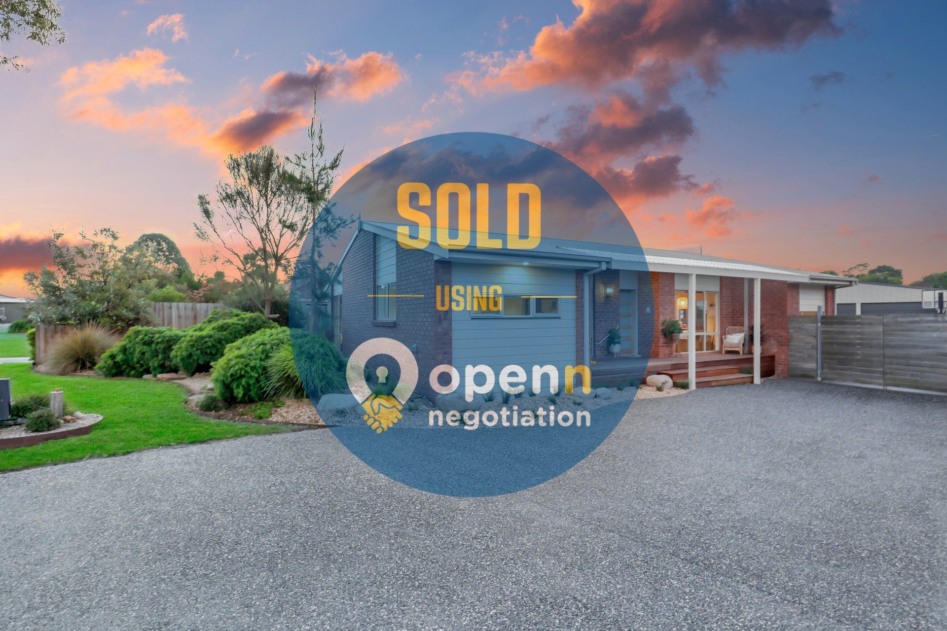 A picture of a house that has been sold using openn negotiation