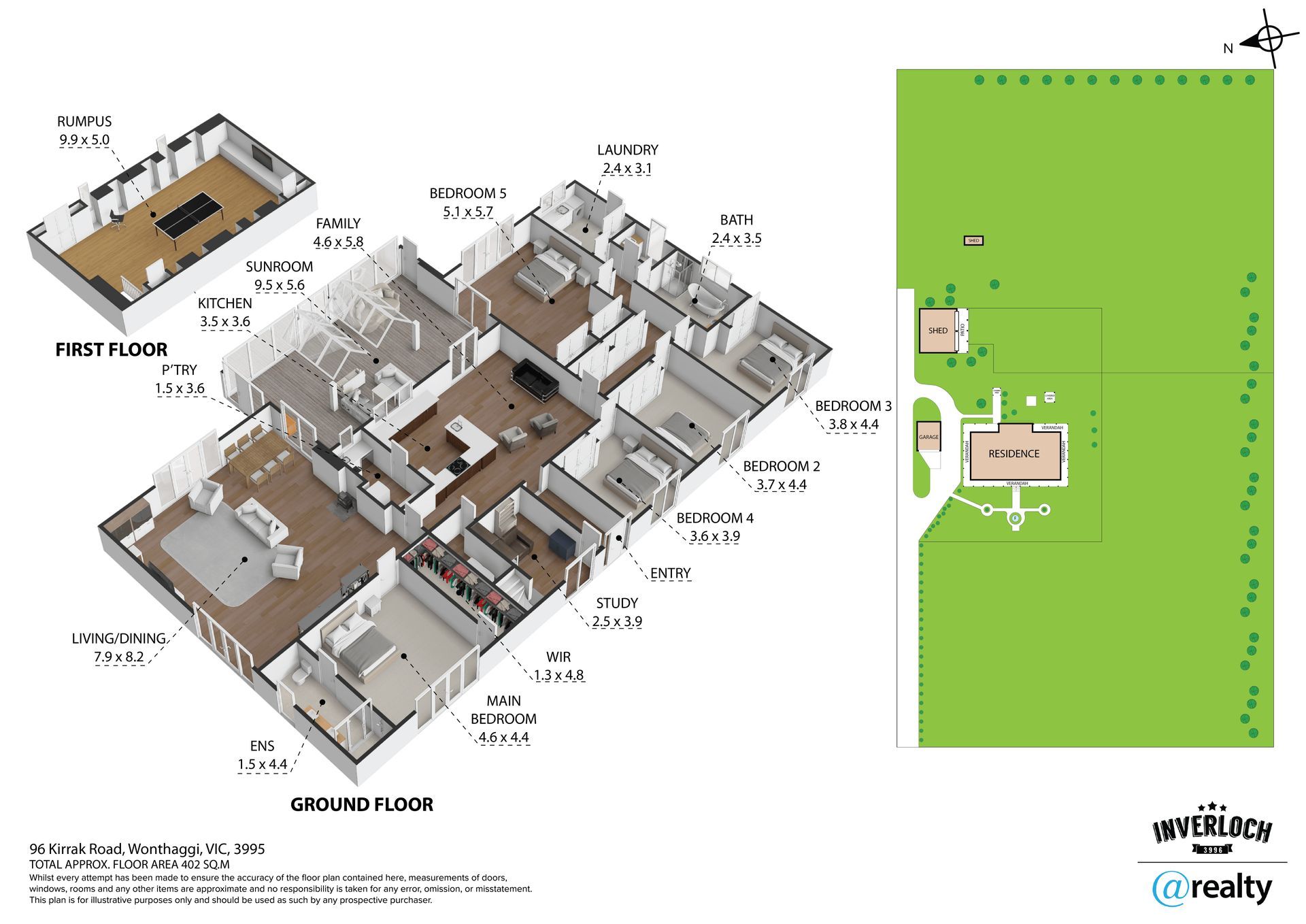 Floor plan of a house with a first-floor view and a separate top-level view of a meeting area.