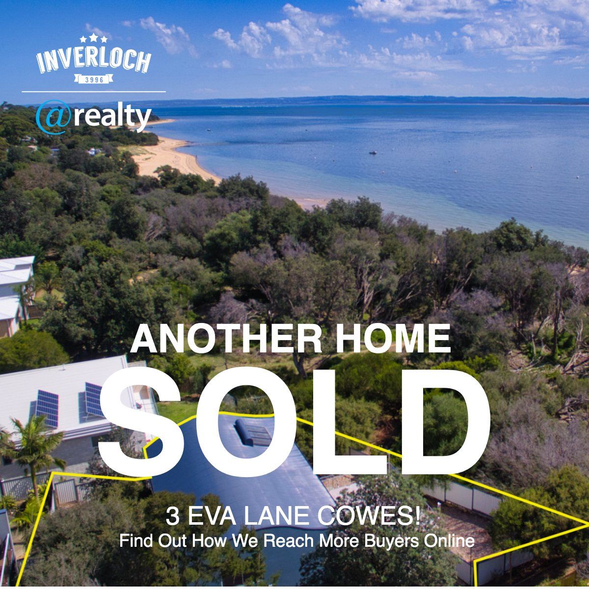 An aerial view of a house that has been sold