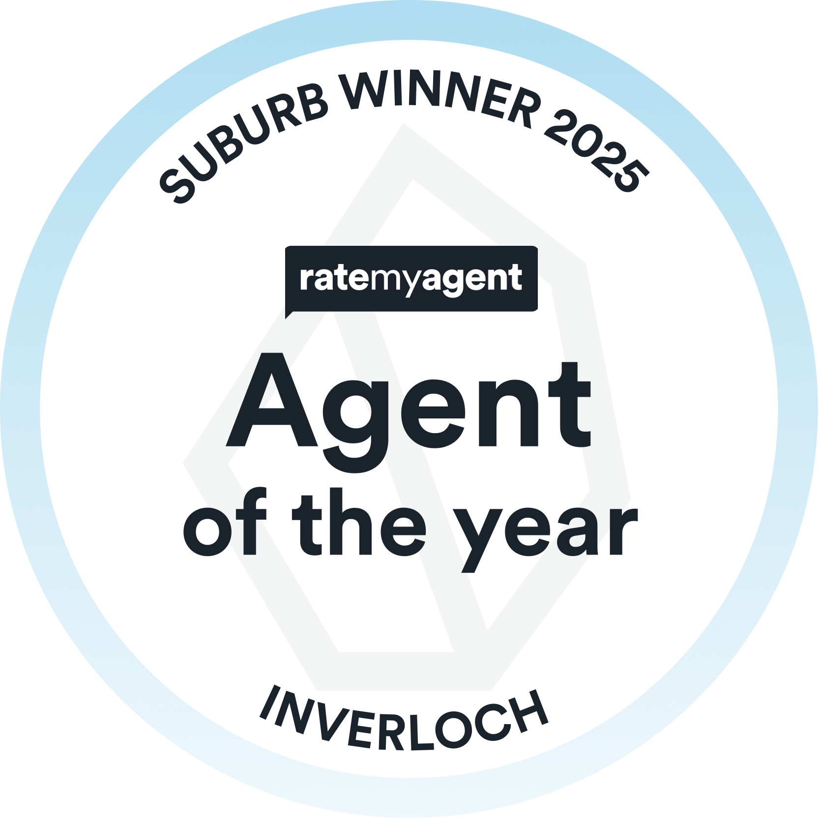 A badge that says agent of the year awards suburb winner 2022.