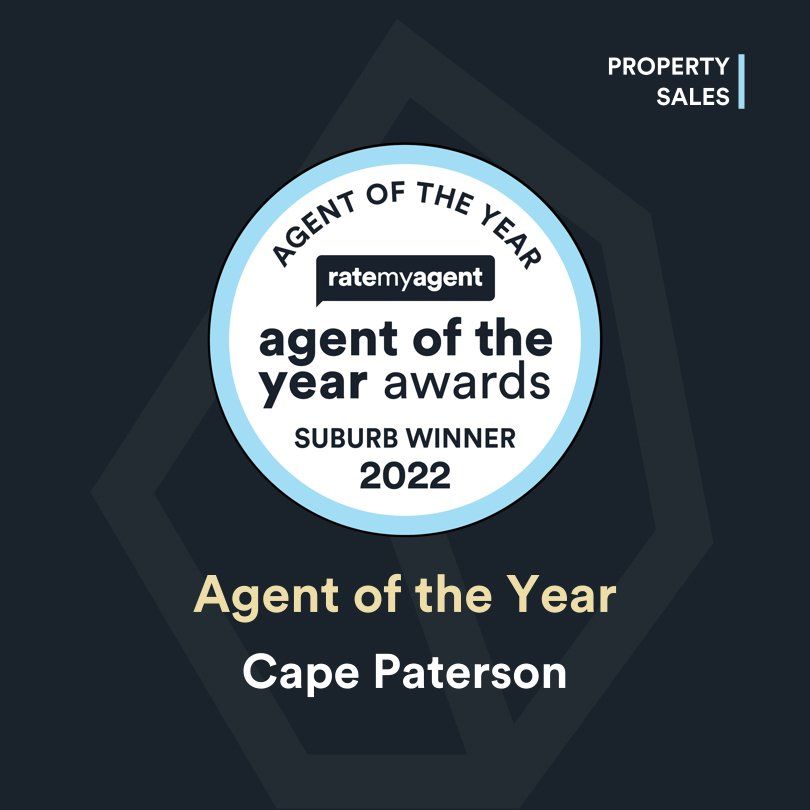 A logo for agent of the year cape paterson