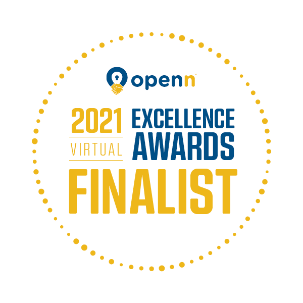 A logo for the openn 2021 excellence awards virtual finalist