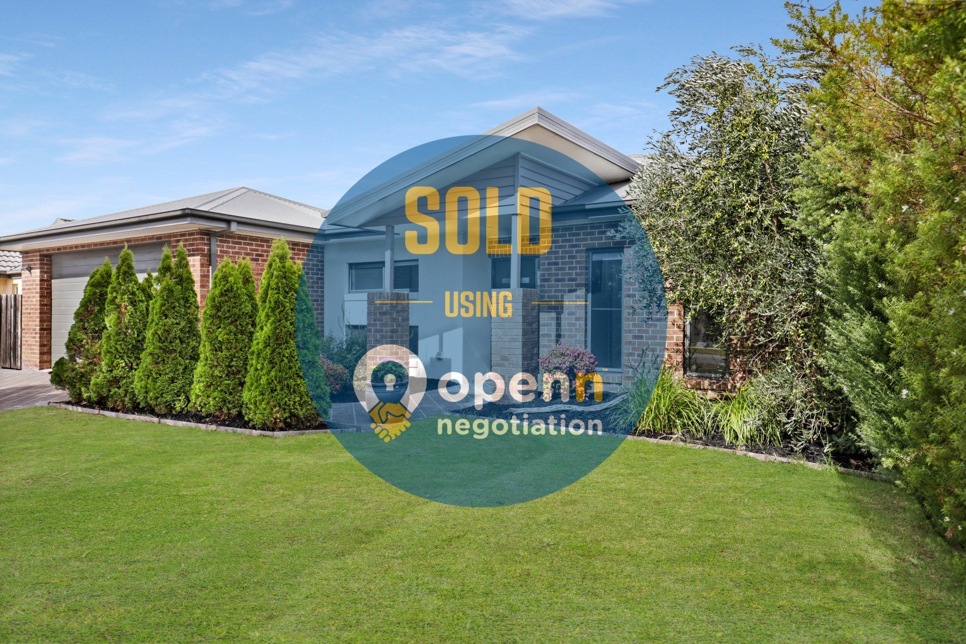 A picture of a house that has been sold using openit negotiation.