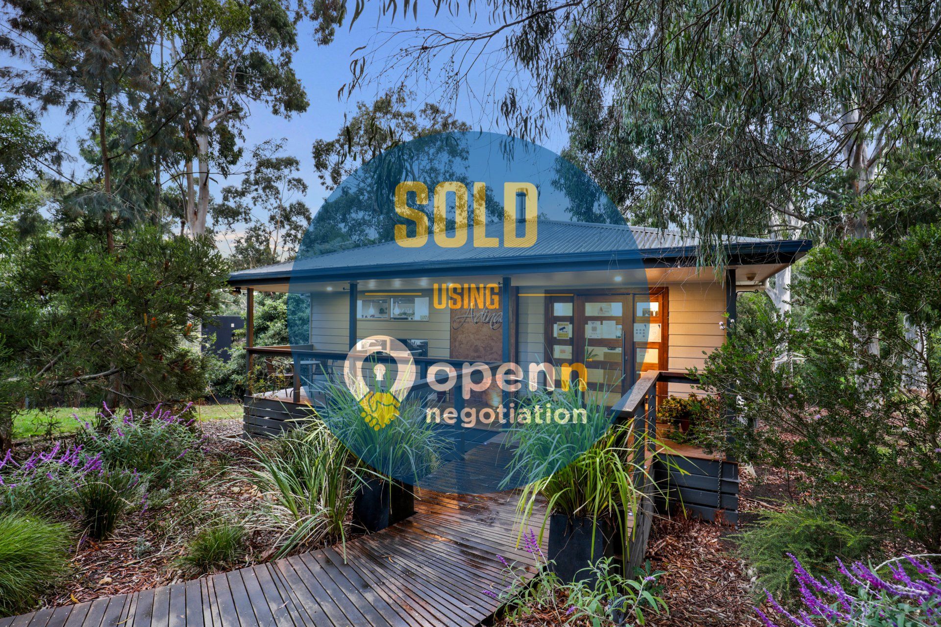 A picture of a house that has been sold.