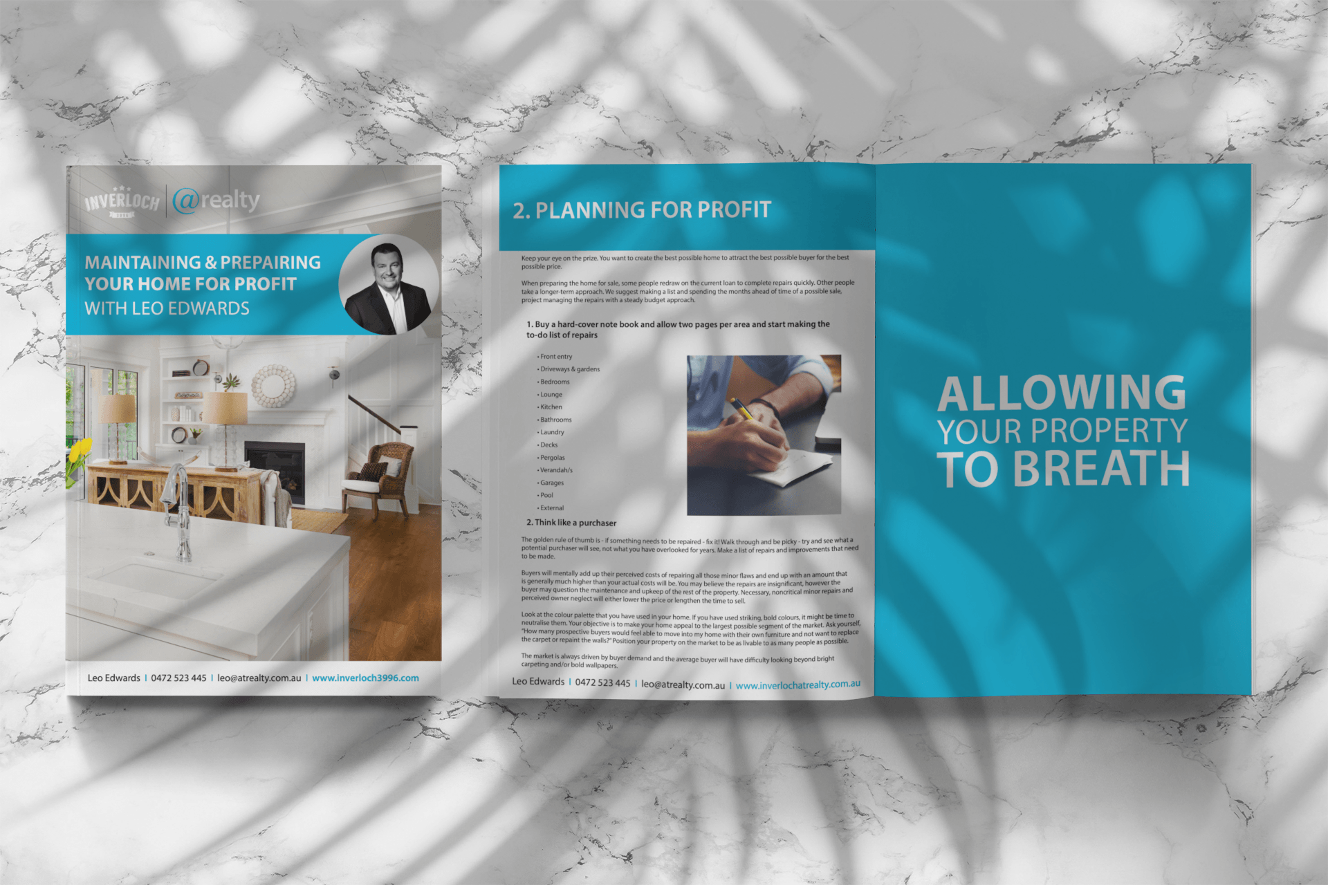 A brochure that says allowing your property to breath