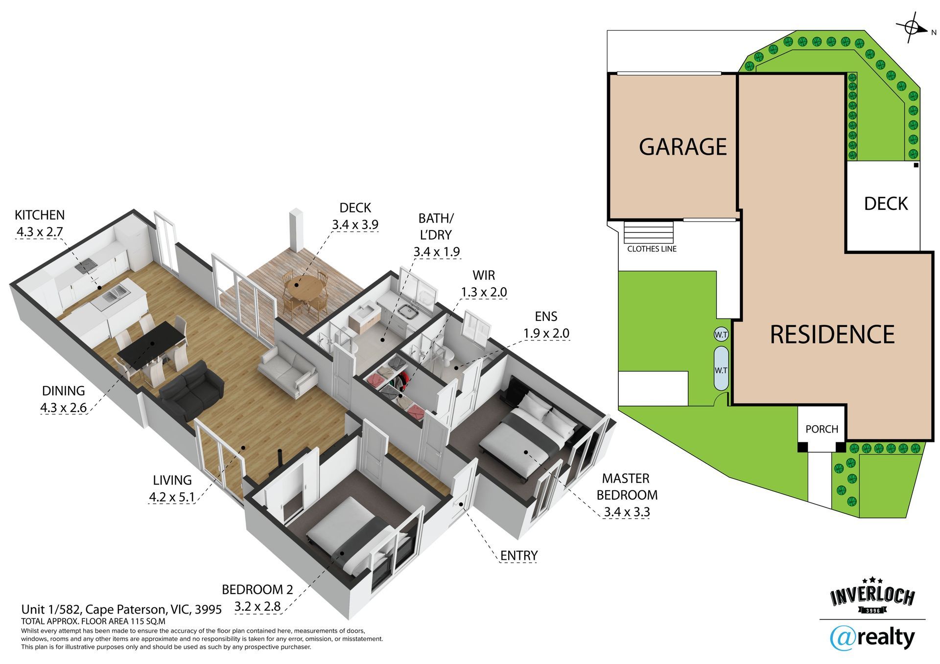 A floor plan of a house with a garage and a residence