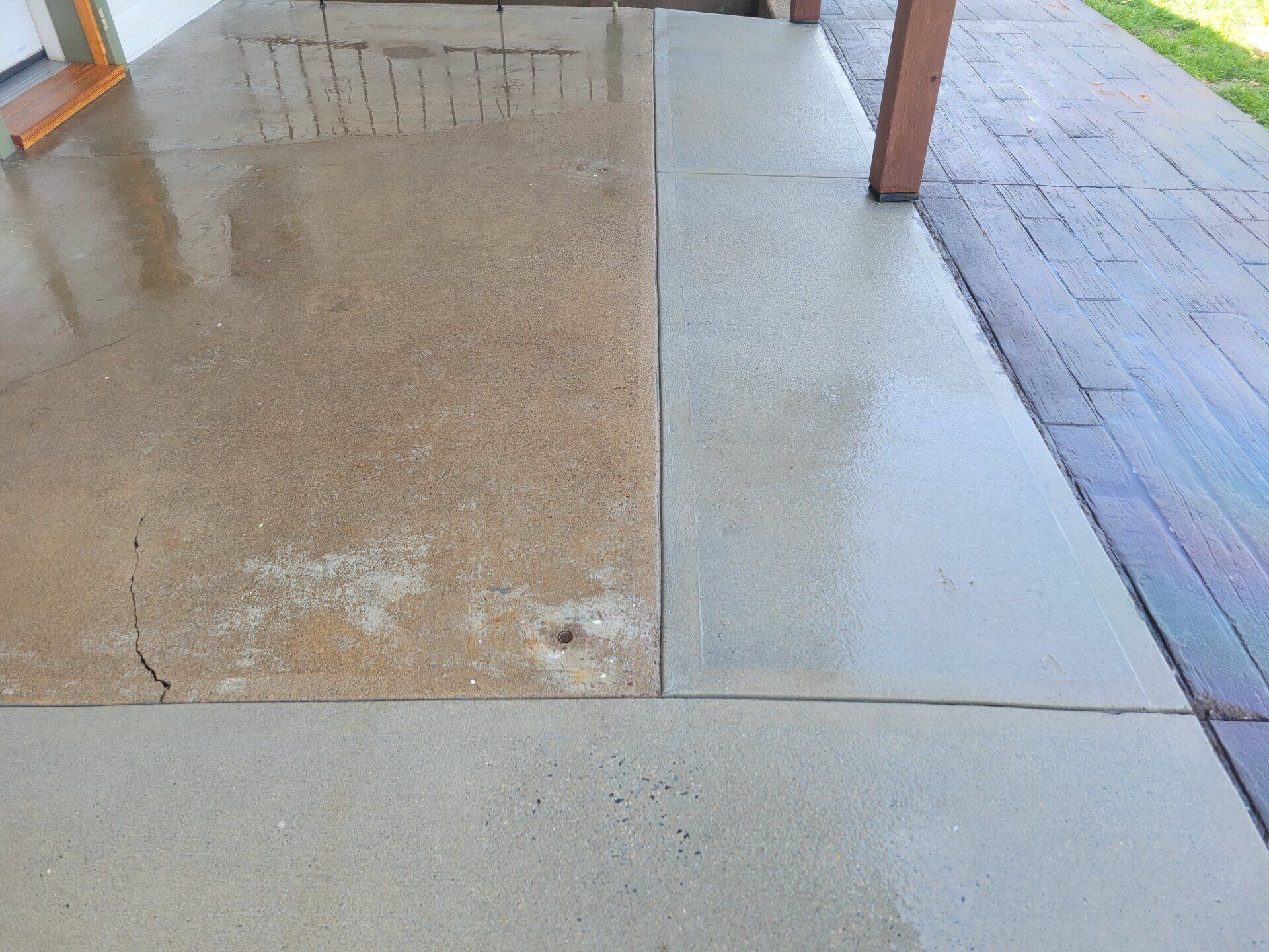 sidewalk l Patio stamped concrete pressure washing surface cleaning Harrisburg Mechanicsburg New Cumberland PA
