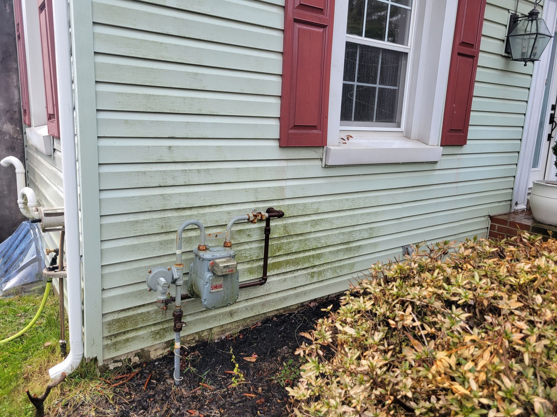 vinyl siding house soft washing algea removal pressure power washing hummelstown hershey pa before picture