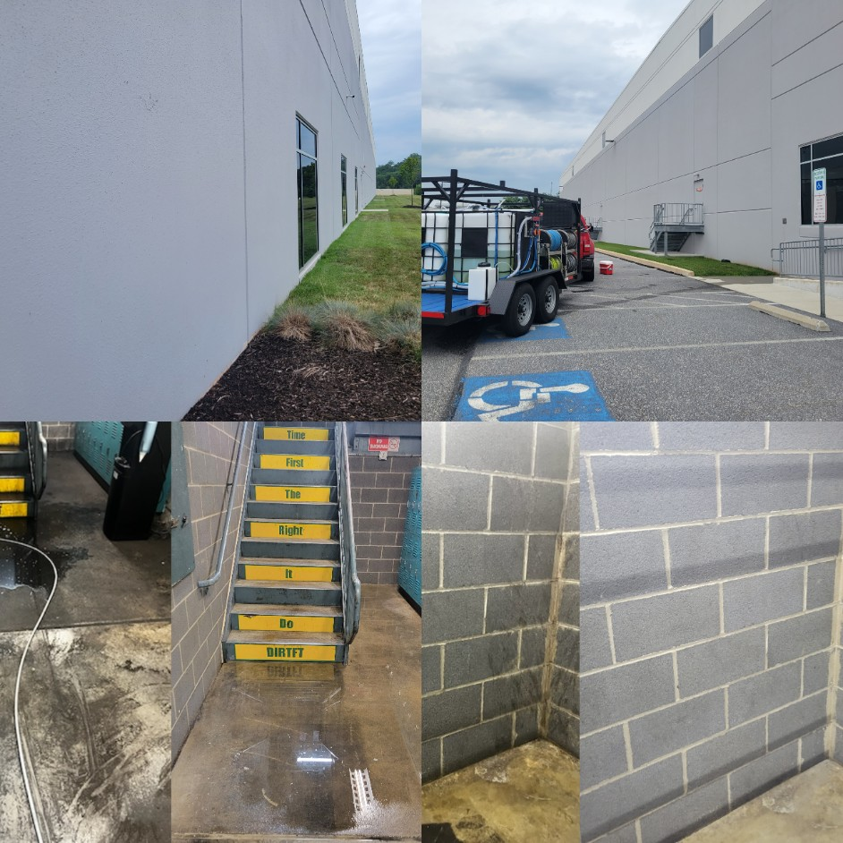 Commercial Industrial warehouse loading dock stairwell cleaning pressure washing Harrisburg, PA Carlisle