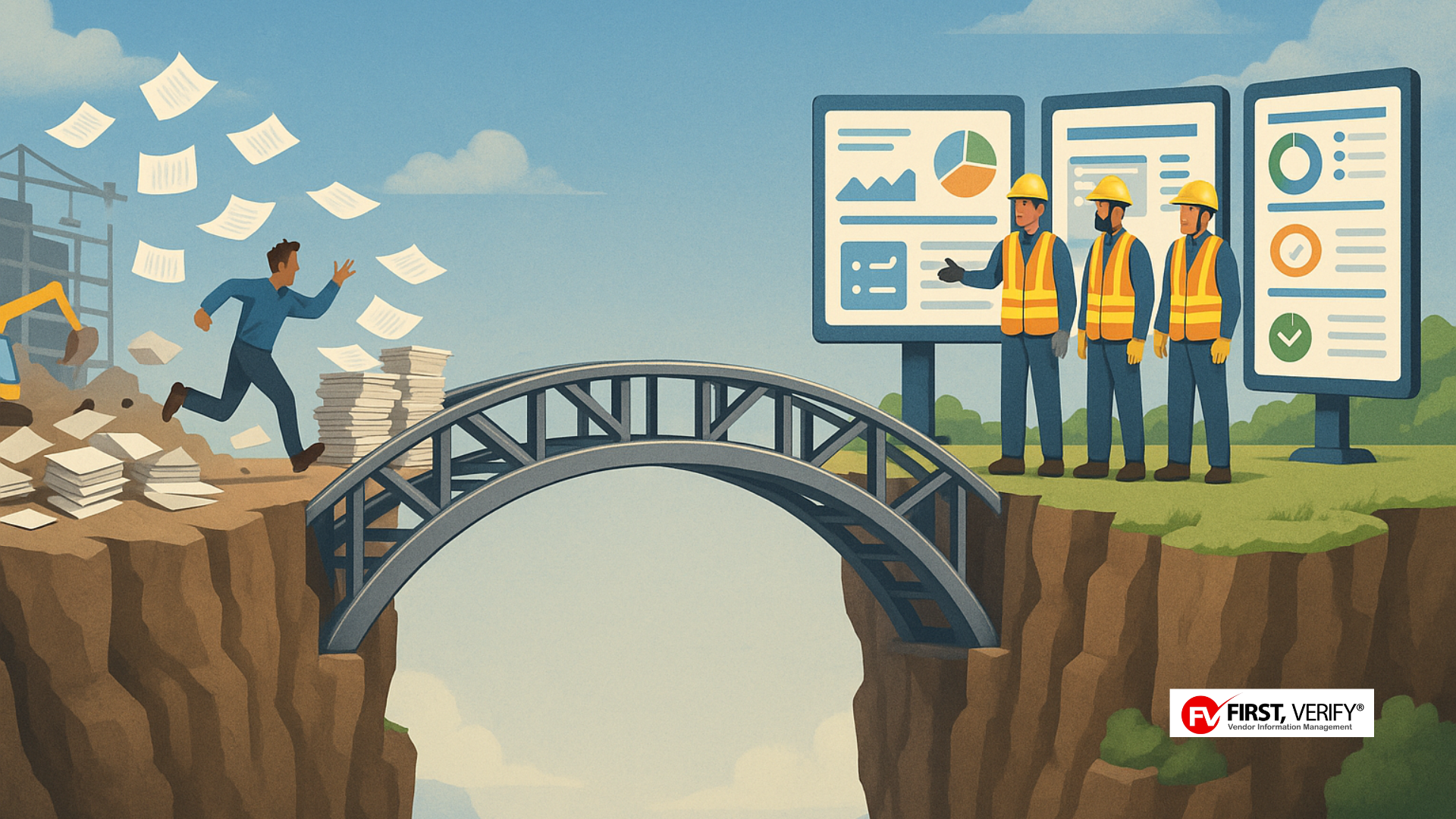 Safety manager bridging paperwork to digital contractor verification system.