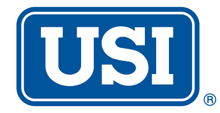 A blue and white usi logo on a white background.