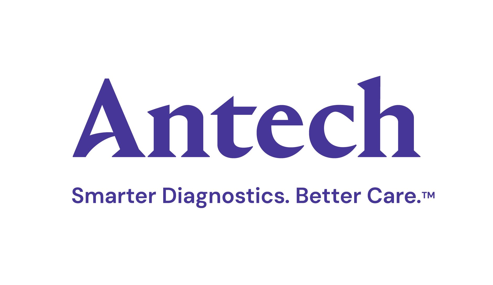 A purple logo for antech with a white letter a in a circle