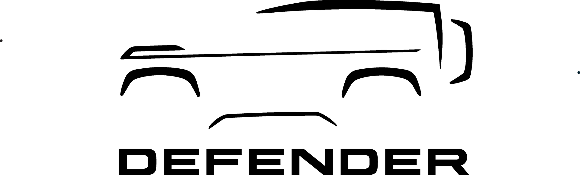 A black and white drawing of a defender on a white background.