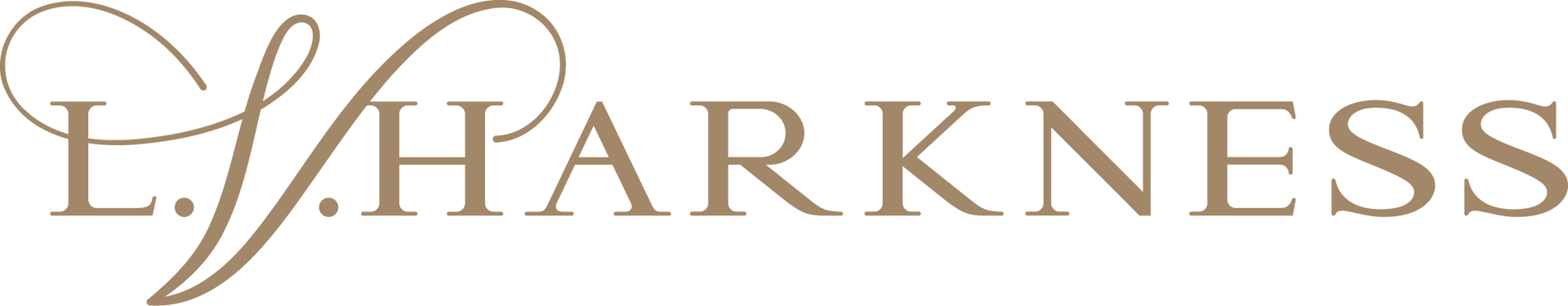 The logo for lv. harkness has a lion on it