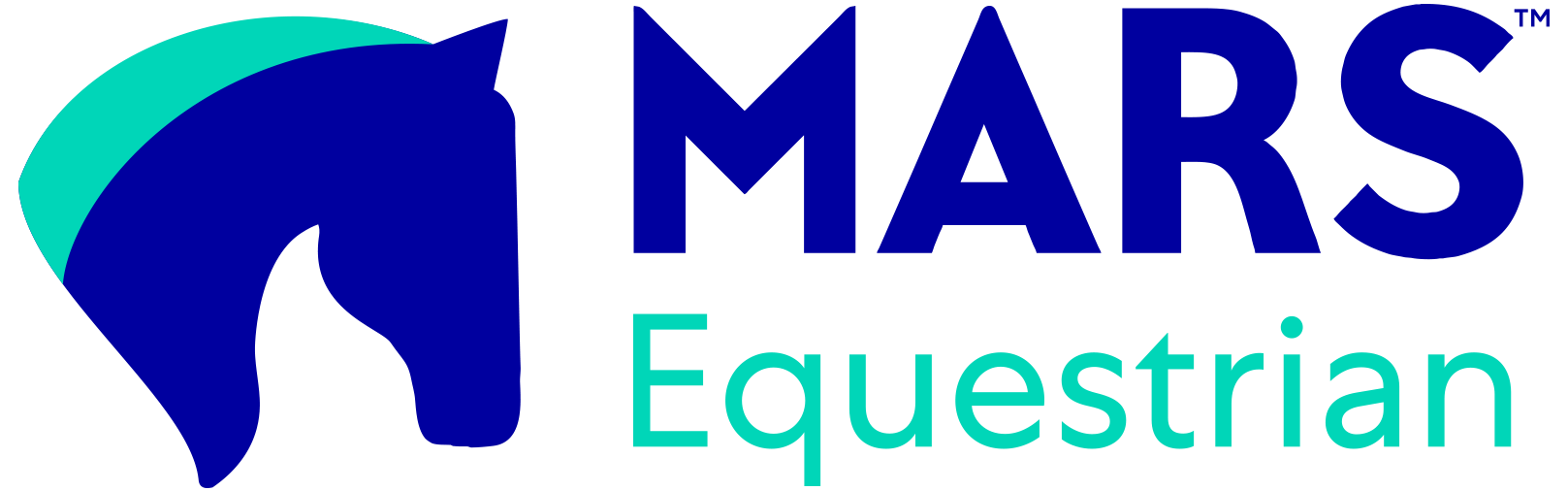 A logo for mars equestrian with a horse on it