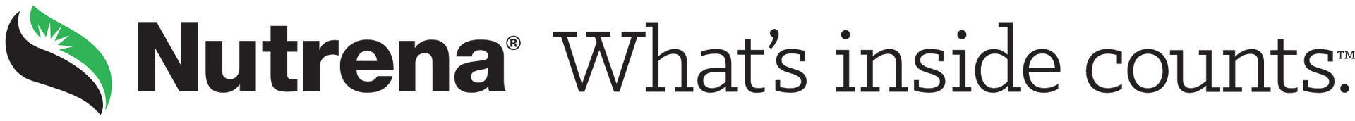 A logo for nutrena that says what 's inside counts