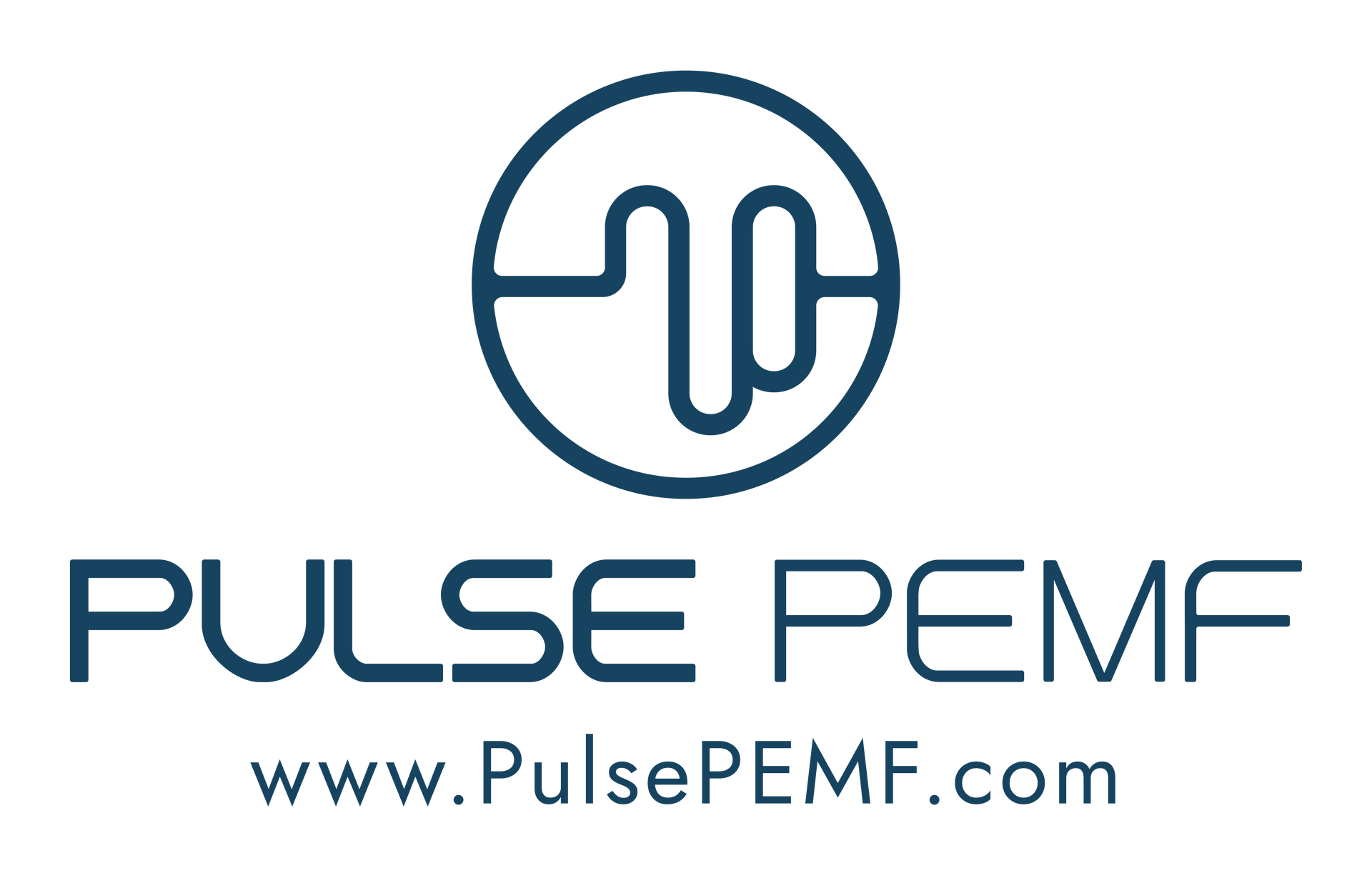The logo for pulse pemf is white on a black background.