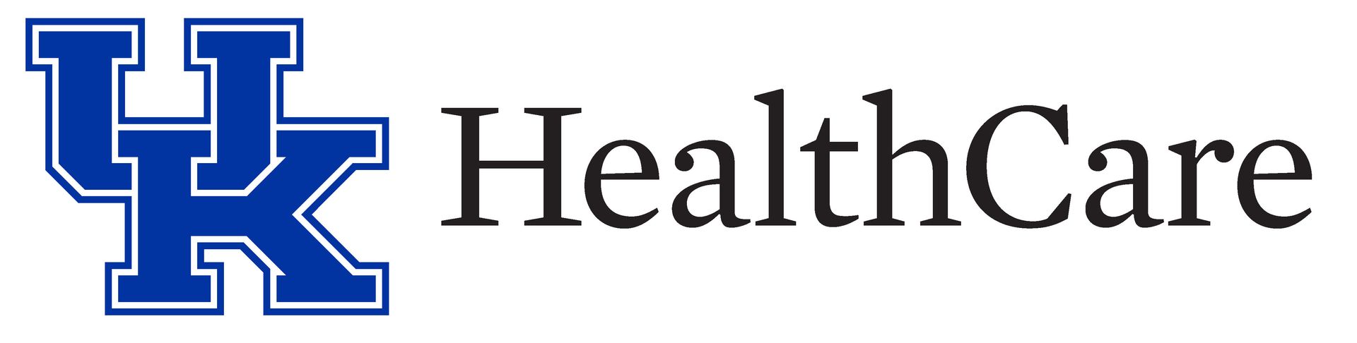 A blue and white logo for uk healthcare