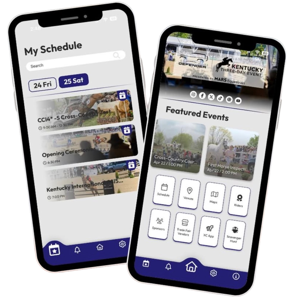 A couple of phones sitting next to each other on a white background.