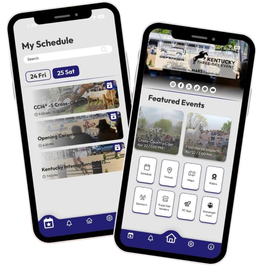 A couple of phones sitting next to each other on a white background.