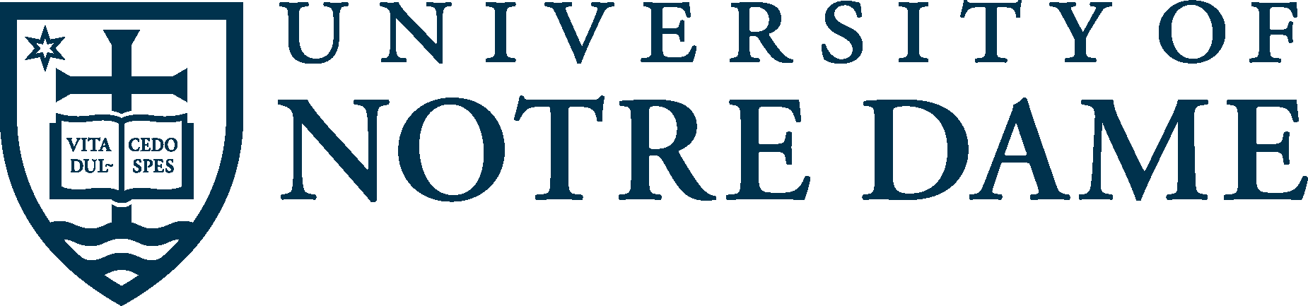 The university of notre dame logo has a shield on it