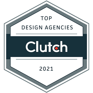 A badge that says top design agencies clutch 2021